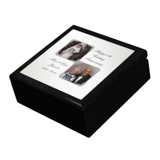 60th Diamond Wedding Anniversary Photo Gift Box (Side)