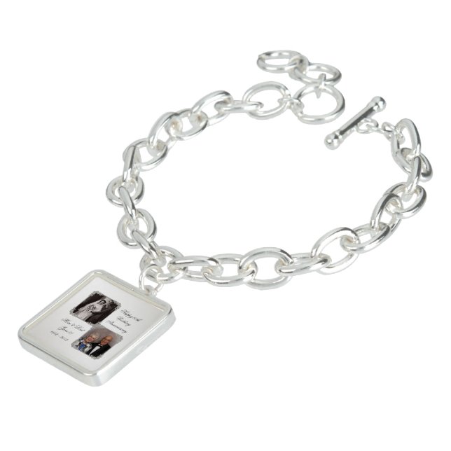 60th Diamond Wedding Anniversary Photo Gift Box Bracelet (Side)