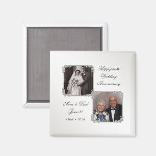60th Diamond Wedding Anniversary Photo Magnet