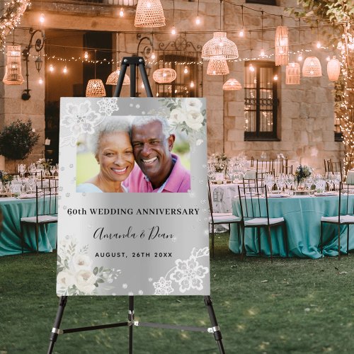 60th diamond wedding anniversary photo welcome foam board