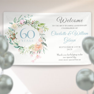 60th Anniversary Decorations, 60th Diamond Wedding Glitter Banners, 60th  Anniversary Bunting Flag an…See more 60th Anniversary Decorations, 60th