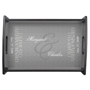 60th Diamond Wedding Anniversary Serving Tray