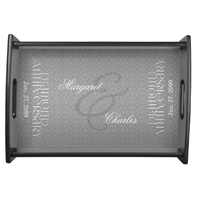 60th Diamond Wedding Anniversary Serving Tray (Front)