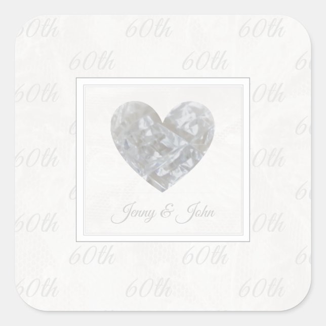 60th Diamond Wedding anniversary sticker (Front)