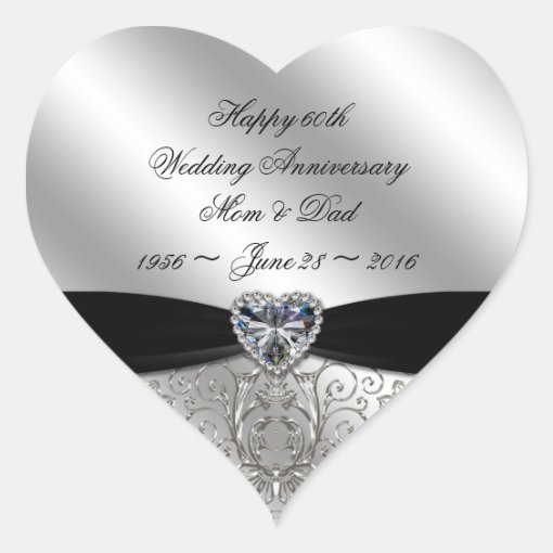 60th Diamond Wedding Anniversary Sticker | Zazzle