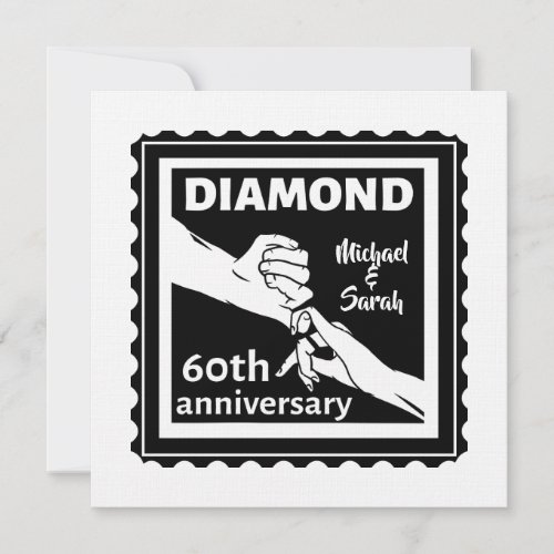 60th diamond wedding anniversary traditional invitation