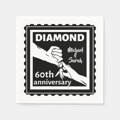 60th diamond wedding anniversary traditional napkins