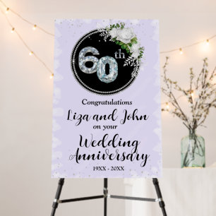 60th Diamond Wedding Anniversary Welcome Foam Board