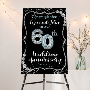 60th Diamond Wedding Anniversary Welcome Sign