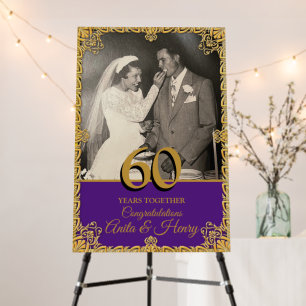 60th Diamond Wedding Anniversary Welcome Sign
