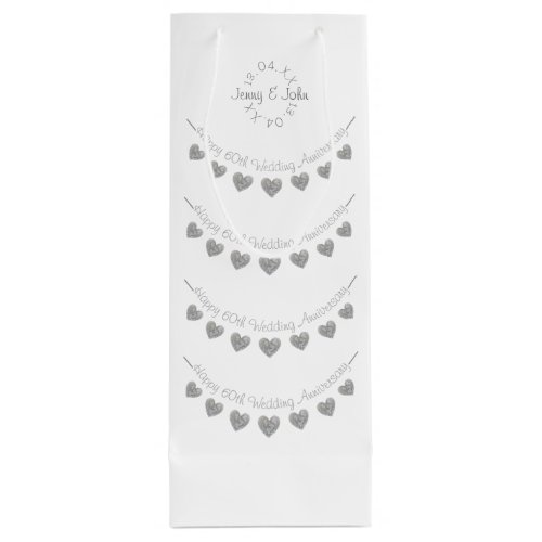 60th diamond Wedding Anniversary wine gift bag