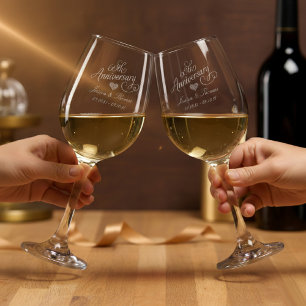 60th Diamond Wedding Anniversary Wine Glass