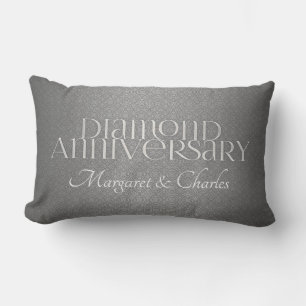 60th Diamond Wedding Annivsersary Lumbar Pillow