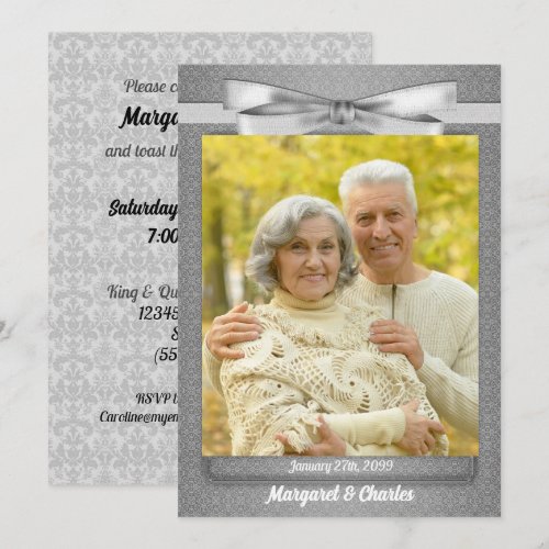 60th Diamond Wedding Anniversary Photo Invitations