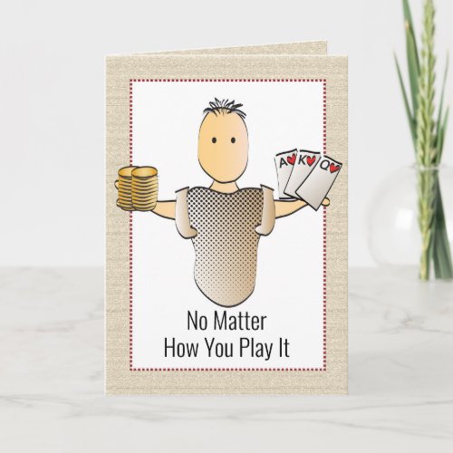 60th Funny Poker Hand Birthday Card for Him  