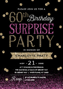 surprise 60th birthday invitations zazzle
