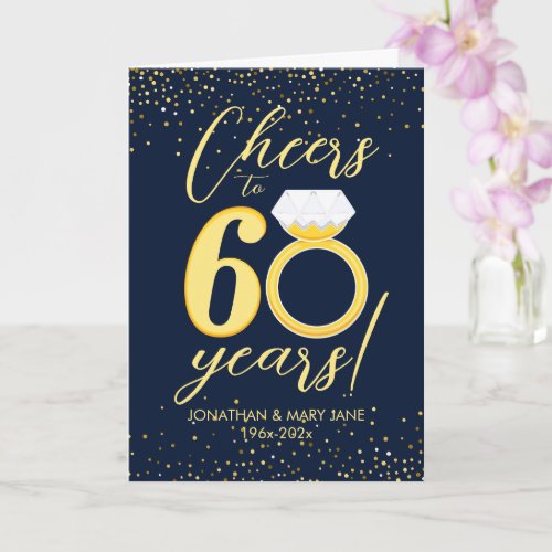 60th Gold Wedding Anniversary Cheers Card