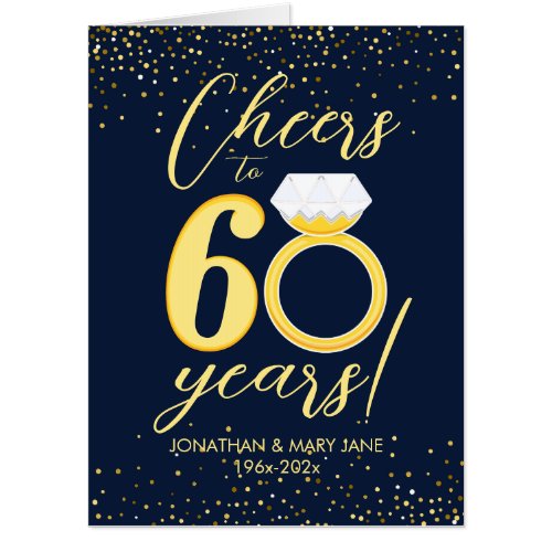 60th Gold Wedding Anniversary Oversized Card