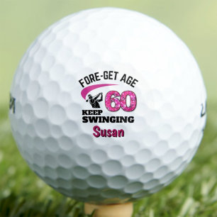 60th Golfer Gift for Friend - Keep Swinging Golf Balls