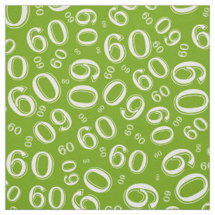 60th Green/White Random Number Pattern 60 Fabric