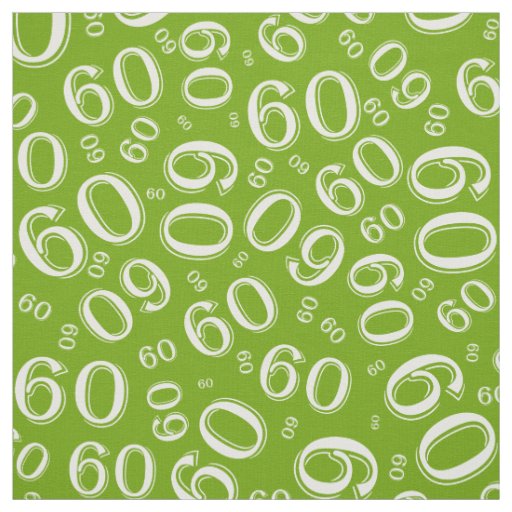 60th Green/White Random Number Pattern 60 Fabric