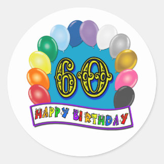 Happy 60th Birthday Stickers | Zazzle