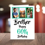 60th happy birthday brother photo collage Card<br><div class="desc">🌶️ Put a smile on a face with this awesome 60th birthday brother photo collage card. - Simply click to personalize this design 🔥 My promises - This design is unique and is designed with you in mind 🙏 Thank you for supporting my small business - If you would like...</div>