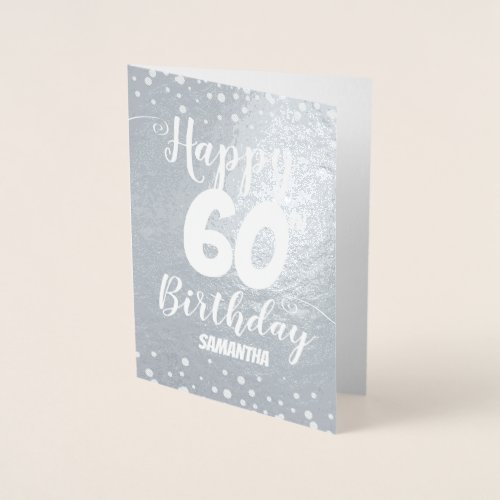 60th Happy Birthday Custom Foil Card