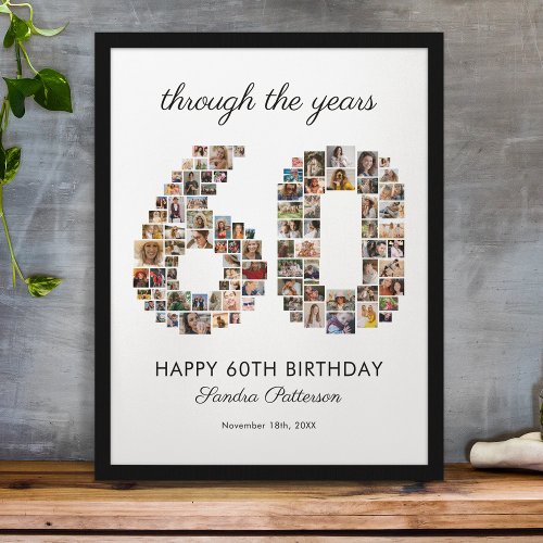 60th Happy Birthday Photo Collage