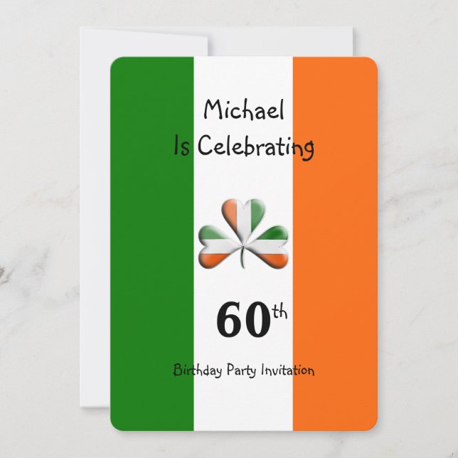 60th Irish Birthday Party Invitation (Front)