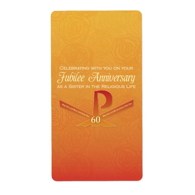 60th Jubilee Anniversary Nun Pax Cross, Orange Label (Front)