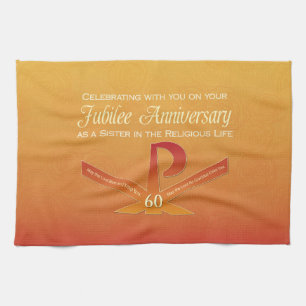 60th Jubilee Anniversary Nun Pax Cross, Orange Towel
