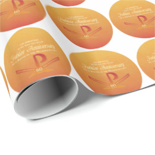 60th Jubilee Anniversary Nun Pax Cross, Orange Wrapping Paper