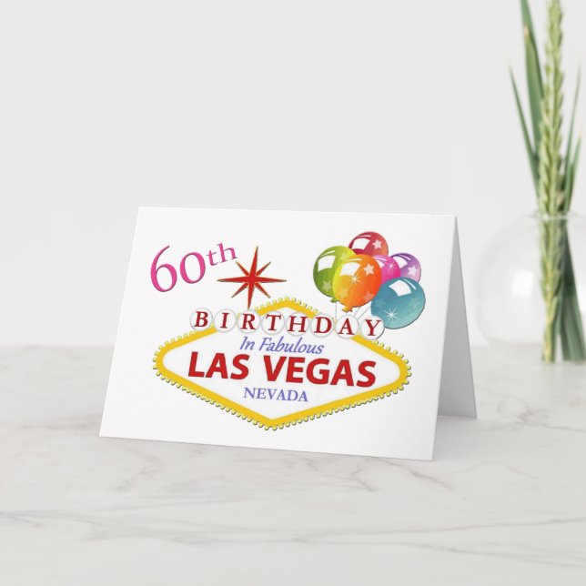 60th Las Vegas Birthday Card (Front)