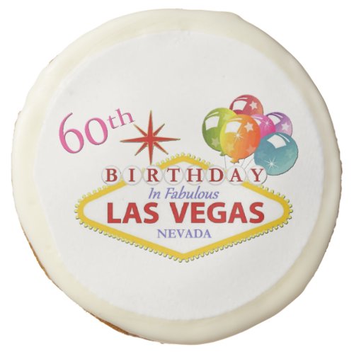 60th Las Vegas Birthday Sugar Cookies