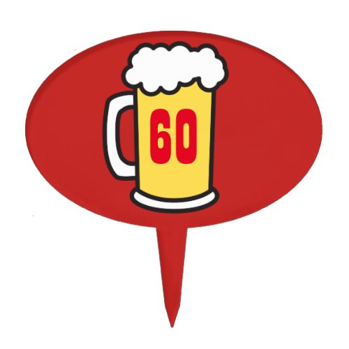 60th Milestone Birthday Party Beer Cake Topper