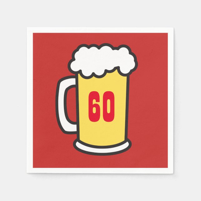60th Milestone Birthday Party Beer Napkins (Front)