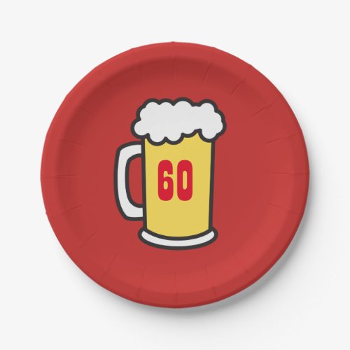 60th Milestone Birthday Party Beer Plates