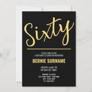60th Modern Sixty Birthday Party Invitation
