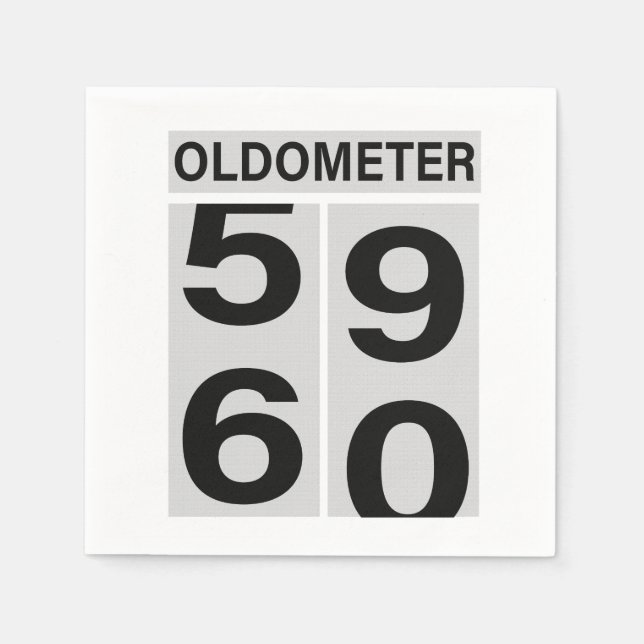 60th Oldometer Birthday Napkins (Front)
