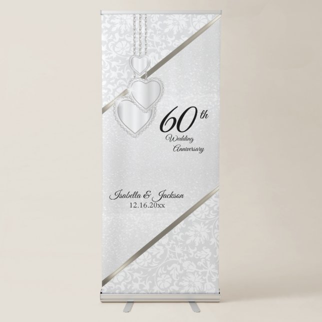 60th or 75th Diamond Anniversary Design Retractable Banner (Front)