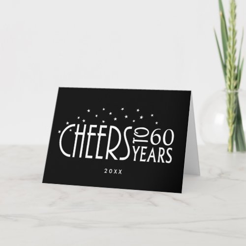 60th or Any Age Party Black Birthday Greeting Card