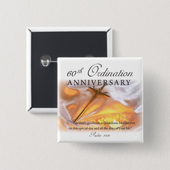 60th Ordination Anniversary, Cross Candle Button (Front & Back)