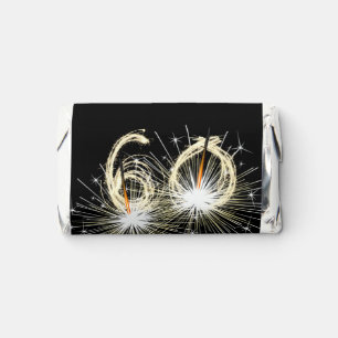 60th Party Sparkler on Black Hershey's Miniatures