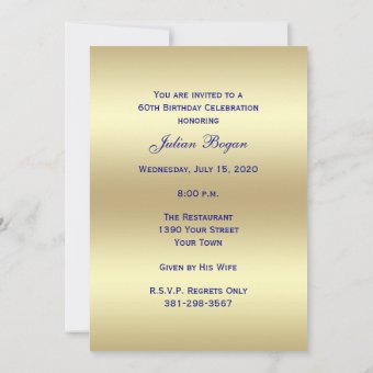 60th Photo Birthday Party Invitation Navy 60 | Zazzle