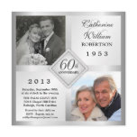 60th Silver Diamond Anniversary Photo Invitations 60th Silver Diamond Anniversary Photo Invitations