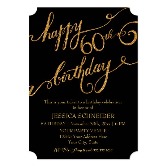 60th, Sixtieth Birthday Party Ticket Celebration Invitation | Zazzle.com