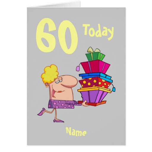60th sixty birthday cartoon personalized greeting card | Zazzle