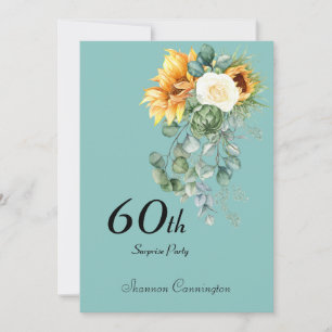 60th Sunflower Surprise Birthday Party Invitation
