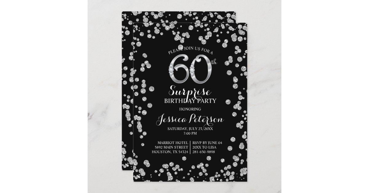 60th Surprise Birthday Party Invitation | Zazzle